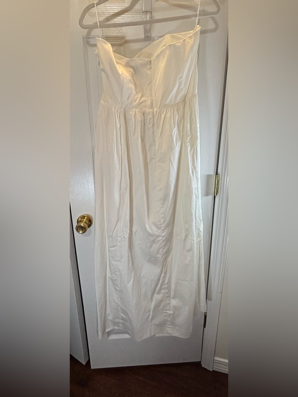 French Connection Strapless Ivory Maxi Dress with Side Sash Summer White - Picture 5 of 10